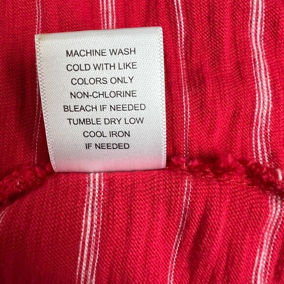 Habitat Top Womens Large Red Stripe Asymmetrical 3/4 Sleeve Clothes To Live In L - Picture 10 of 10